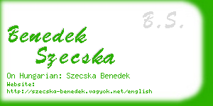 benedek szecska business card